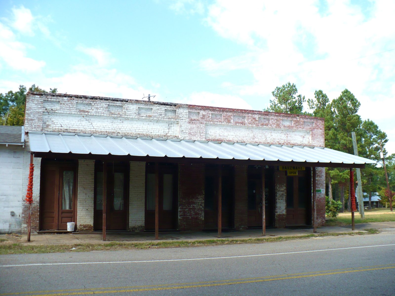 Historic commercial storefront building in Pine Apple, Wilcox County, Alabama